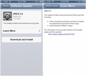 Обновление iOS 6.1.3 закрывает лазейку для обхода парольной защиты