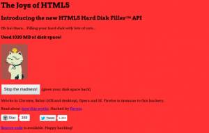 Уязвимость в HTML5 позволяет заполнить HDD цифровым мусором
